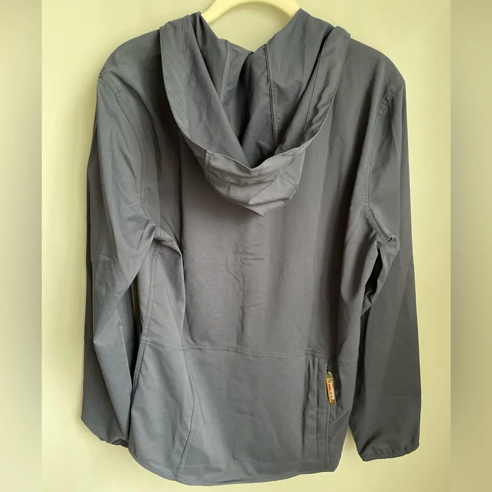 New L.L. Bean Men’s Navy Hooded Wind Shirt Size Small - Picture 2 of 9